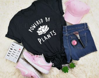 powered by plants shirt, vegan shirt, vegetarian, veganism, vegan clothing, plant based, plant based princess, tumblr, aesthetic clothing