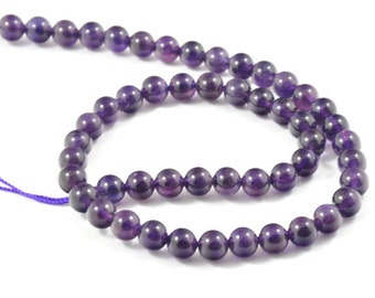 Charm 8mm Natural Amethyst Round Crystal Quartz Gemstone Beads Strand 16"