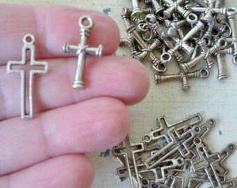 Lot of religious items - lot of 42 crosses - Religious pendants and/or charms - Assemblage lot of jewelry making supplies - cheesegrits #65