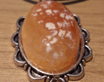 Necklace Orange, gemstone, necklace