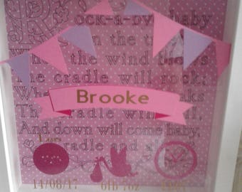Baby girl frame bank