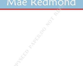 Custom note card, personalized flat note cards, Thank You Note, stationery, with name