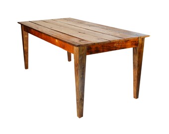 Reclaimed Farm House Table: Tapered Legs