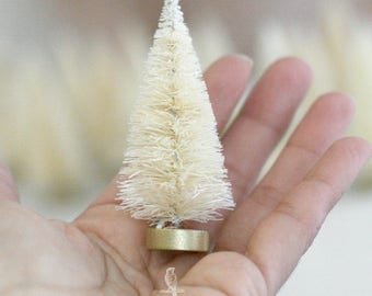 Petite Natural Bottle Brush Sisal Trees 3" Christmas Holiday DIY