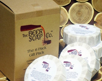 Gift Boxed Beer Soap Six Pack - Grab any 6 bars of our beer Soap - Pick any 6 of our 125 varieties