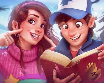 Gravity Falls - Art Print + Local UV SECRET BILLS