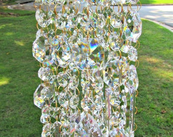 Crystal Wind Chime, Glass Wind Chime, Anniversary Gift , House Warming Gift, Gift for Her, Garden Accent, WC 126
