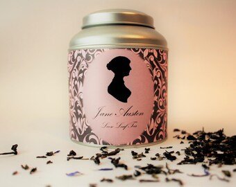 Jane Austen Tea Caddy Gift - Literary Tea Collection - Tea Gift - Literary Tea Gift - Bookish Gift - Author Gift- Loose Leaf Tea - Tea