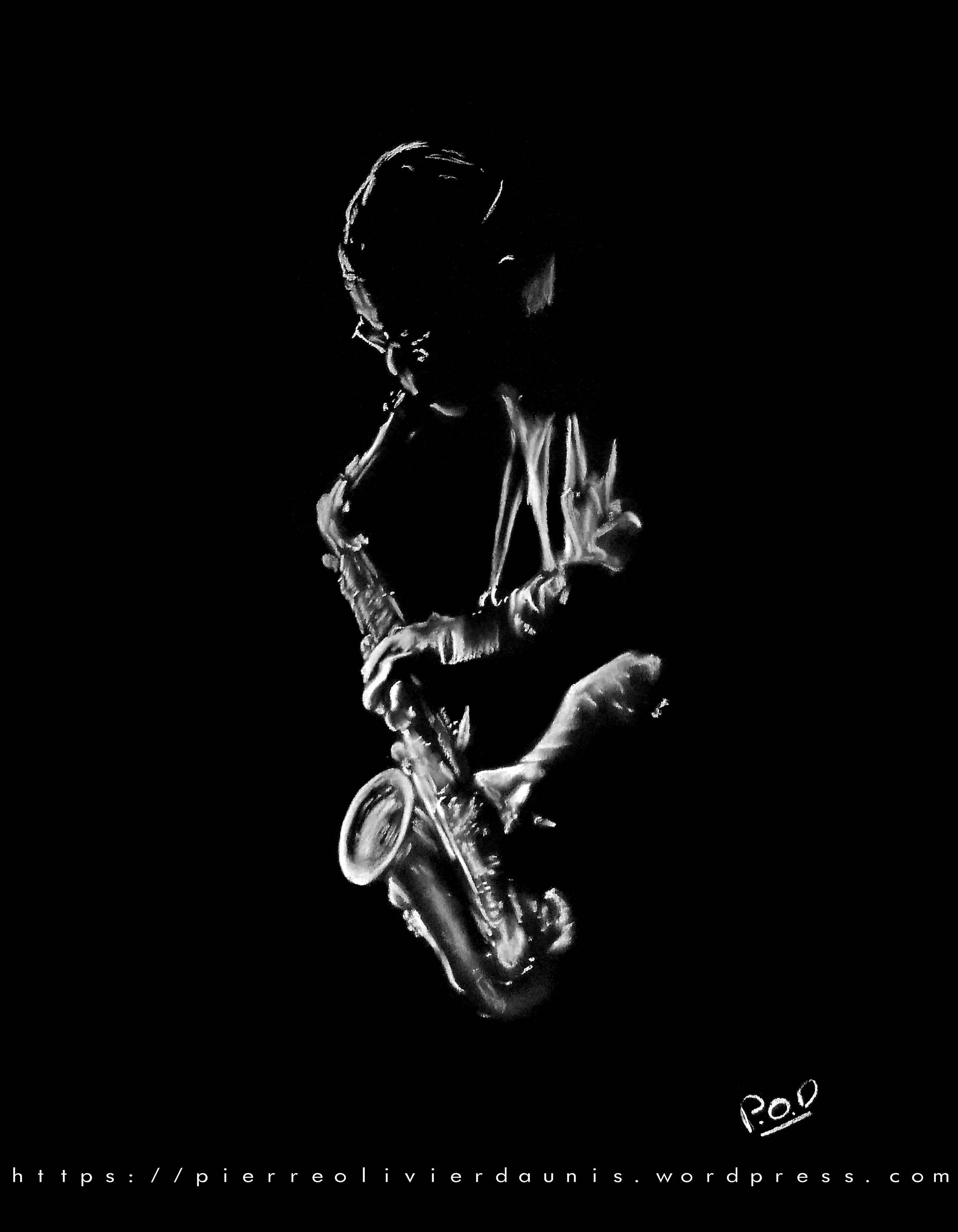 Saxophonist 2 13 Saxophonist Pastel Painting Of Music Modern Saxophonist 2 13 Saxophonist Pastel Painting Of Music Modern