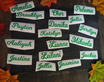 Vinyl decals,Small vinyl name decals,Holiday Envelope sealers,Cup decals,Phone Decor,Wedding cup name, mailbox numbers,car decals,weird name