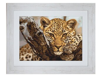 Cross Stitch Kit Leopard DIY Cross Stitch Set Modern Cross Stitch Punto de cruz Point de croix Embroidery Luca-S Wall Decor Idea gift