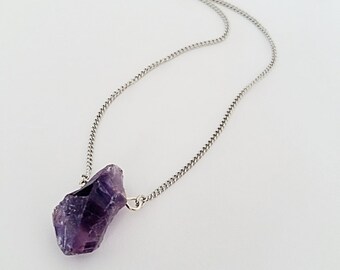 Amethyst Quartz Pendant Necklace // Quartz Crystal // Stone Jewelry // Healing Crystal // Quartz Jewelry