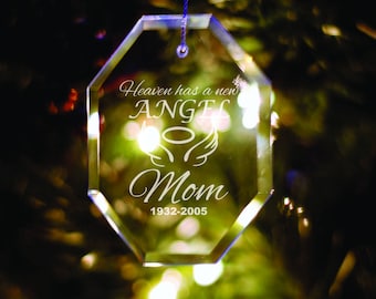 Personalized Glass Ornament - In Memory of Mom - Christmas Decoration - Xmas Tree Decor - Memorial Gift - Sympathy Gift - In Memory of Dad