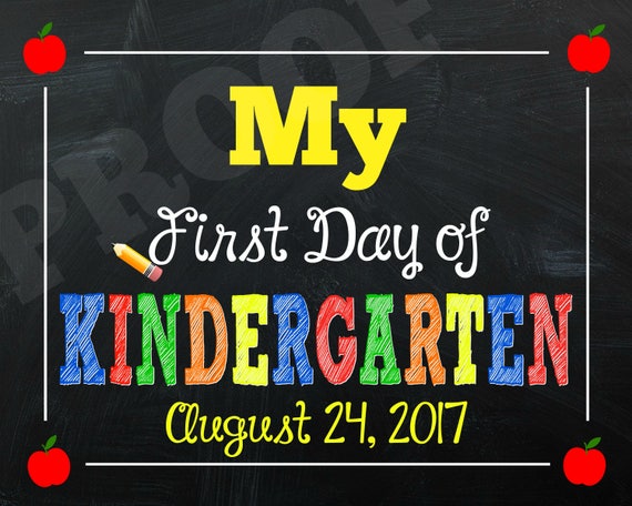 customize first day of kindergarten sign