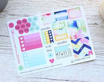 Flower Burst Mini Happy Planner Weekly Kit; Mini Kit; Functional Stickers; Vinyl Matt; Planner Stickers; Summer Kit; Flower Kit; Filofax