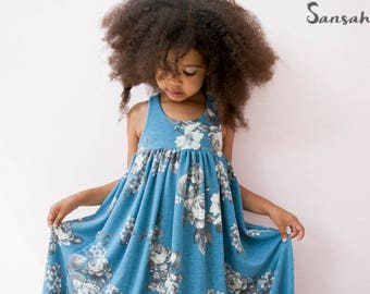 Lilah Top & Dress, Girls Pattern, PDF Patterns, Knit or Woven, PDF, Girls Dress Pattern, girls dress, racerback dress