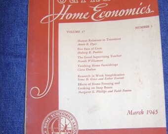 Vintage 1945 Journal of Home Economics Books ( Set of 3)