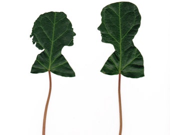 Leaf Silhouette Portrait Pair for RYAN