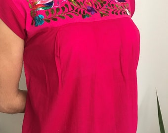 Traditional Hand Embroidered Mexican Blouse | Frida Kahlo Style | Blouses for Women | Spring Outfit | Fiesta Mexicana | Ladies Blouses