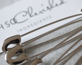 x1 5.5cm long safety pin, oversized safety pin, jewellery pin, Pin, Charm Safety Pin, 1 Pack