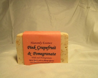 Pink Grapefruit & Pomegranate Olive Oil Soap with Pomegranate Tea