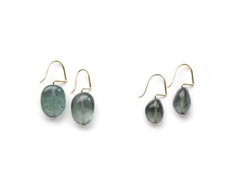 Moss Aquamarine Drop Earrings - March Birthstone Jewelry - 14K Gold Fill