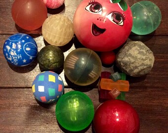 Vintage Bouncey Ball Lot, Vintage Bounce Balls, Vintage Quarter Machine Bounce Balls, Bouncing Balls, Vintage Kids Bouncy Balls, Balls