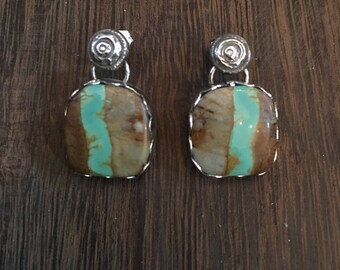 Natural Royston Ribbon Turquoise Earrings