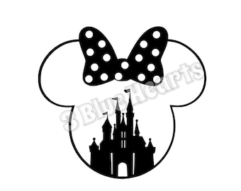 Castle Minnie Head SVG dxf pdf Studio, Castle in Minnie Head, Minnie Head svg dxf pdf Studio, Minnie Head, Disney SVG dxf pdf Studio, Disney