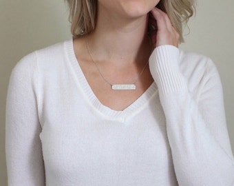 CUSTOM QUOTE NECKLACE - gold quote necklace - silver quote necklace - personalized quote necklace - inspirational quote necklace - quote