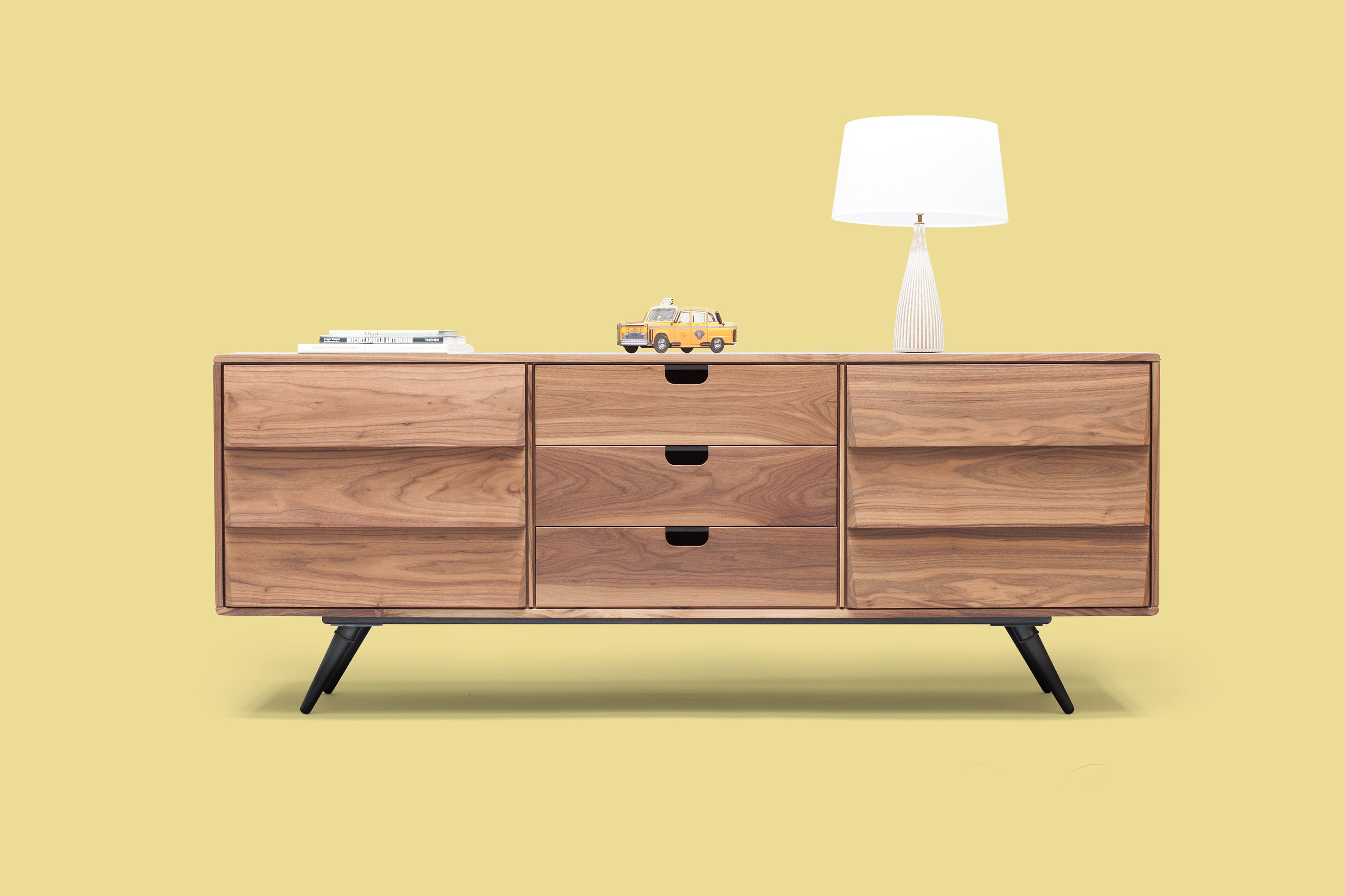 Dresser cupboard credenza in solid board oak walnut media