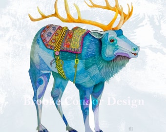 The Blue Elk like a Wapiti Reindeer