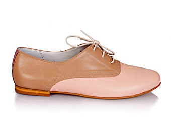 Scarpe Oxford in pelle di nudo di Mika