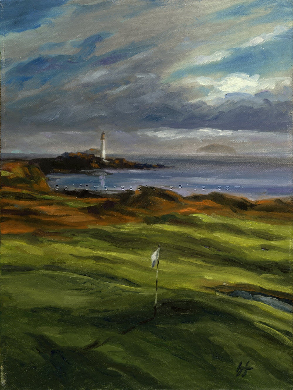 Golf Art. Golf Course Painting. Golf Gift. Turnberry Ailsa