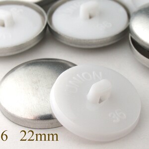 CBT0622100) 100pcs 22 mm White Plastic Back Cover Button (7/8inch, Size 36)