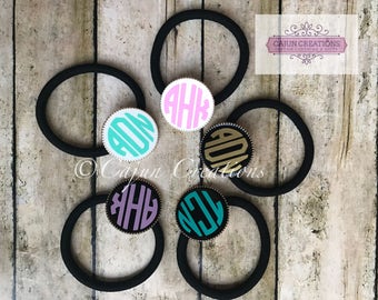 Monogram ponytail holder, hair ties, personalized girls hair accessories, cheer gift, cheerleading gifts, pony tail holder, gifts for girls