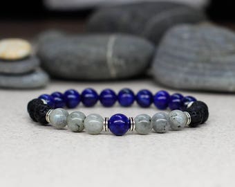 Lapis lazuli bracelet Men bracelet Reiki heal bracelet Father day gift for men gift for boyfriend gift for dad gift for husband gift for him