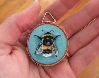 Little Bee - Tiny Oil Painting
