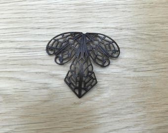 Jewellery Making Vintaj Natural Brass Orchid Filigree x1