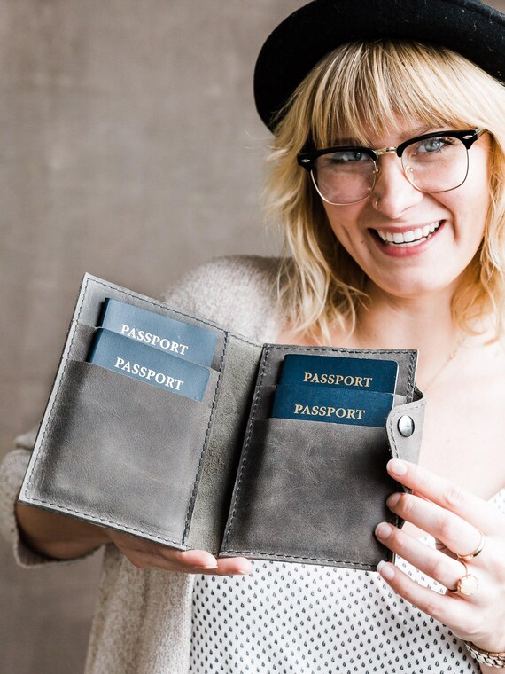 Leather Family Passport Cover... Carries 4 Passports