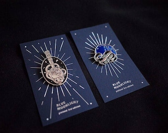 PINLAND enamel pins : Blue moonlight set