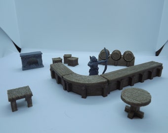 28mm Tabletop gaming Tavern setup. For DnD Dungeons and dragons 40k Cthulhu etc