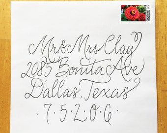 Wedding Calligraphy - Custom Hand Drawn Lettering and Styles: Zinnia