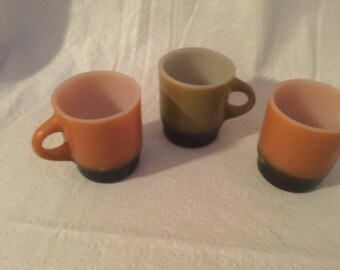 Vintage fire king anchor hocking coffee mugs