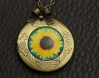 Necklace locket sunflower 2020m