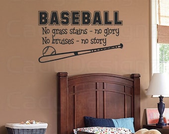Sports Baseball Wall Decal - Boys Room Decor - Childrens Decor - Vinyl Wall Art - Vinyl Lettering - 28x16 MED