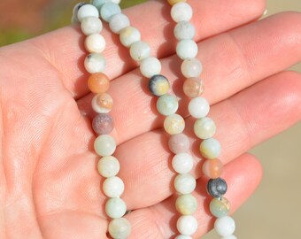 1 Strand Amazonite 5mm Round Beads BD851