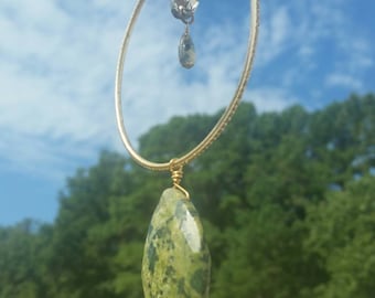 14k gold/mixed metal/real stone/glass sun catcher