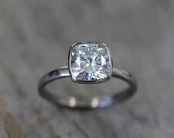 Moissanite Engagement Ring A Diamond Alternative in Recycled