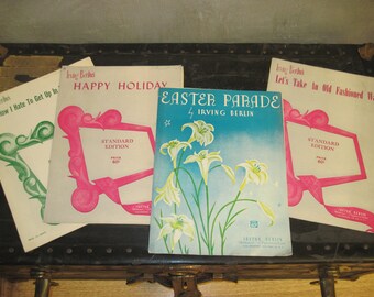 Irving Berlin Sheet Music, Lot of 4, Easter Parade & More